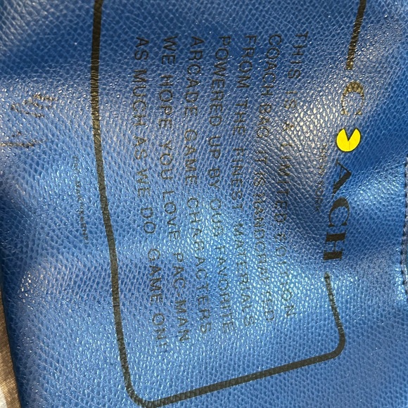 Coach Pac-Man Large Tote Reversible Coated Canvas Blue Stripe - Picture 12 of 12